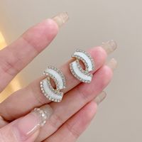 Fashion Bow Knot Alloy Plating Inlay Artificial Gemstones Pearl Women's Drop Earrings 1 Pair sku image 78