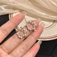 Fashion Bow Knot Alloy Plating Inlay Artificial Gemstones Pearl Women's Drop Earrings 1 Pair sku image 59