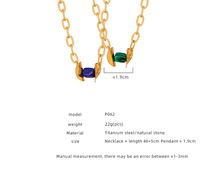 Wholesale Casual Simple Style Color Block Natural Stone Titanium Steel Plating 18k Gold Plated Pendant Necklace main image 2