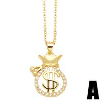 Modern Style Simple Style Heart Shape Key Copper Plating Inlay Zircon 18k Gold Plated Pendant Necklace main image 6