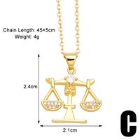 Modern Style Simple Style Heart Shape Key Copper Plating Inlay Zircon 18k Gold Plated Pendant Necklace sku image 3