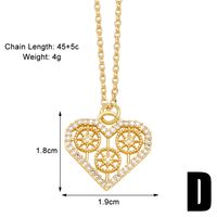 Modern Style Simple Style Heart Shape Key Copper Plating Inlay Zircon 18k Gold Plated Pendant Necklace sku image 4
