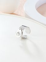 304 Stainless Steel 14K Gold Plated Retro Roman Style Plating Solid Color Charm Rings main image 1