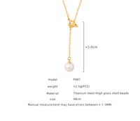 Casual Star Artificial Pearl Titanium Steel Plating 18k Gold Plated Necklace main image 2
