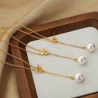 Casual Star Artificial Pearl Titanium Steel Plating 18k Gold Plated Necklace main image 4