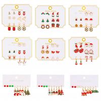 Cartoon Style Cute Classic Style Christmas Tree Santa Claus Bell Alloy Stoving Varnish Plating Inlay Rhinestones Zircon 18k Gold Plated Silver Plated Christmas Women's Jewelry Set main image 1