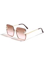 Fashion Punk Streetwear Gradient Color Pc Square Half Frame Glasses sku image 2