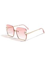 Fashion Punk Streetwear Gradient Color Pc Square Half Frame Glasses sku image 4