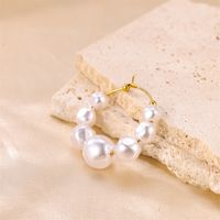1 Pair Sweet Irregular Beaded Stainless Steel Baroque Pearls 18k Gold Plated Earrings main image 8