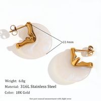 1 Pair Elegant Retro Lady Geometric Plating Stainless Steel 18k Gold Plated Ear Studs main image 5