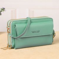 Women's All Seasons Pu Leather Solid Color Classic Style Square Flip Cover Shoulder Bag sku image 10