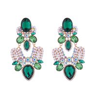 1 Pair Elegant Luxurious Water Droplets Plating Inlay Alloy Rhinestones Pearl Gold Plated Drop Earrings sku image 2