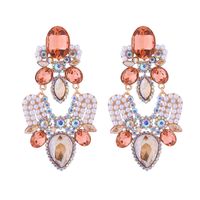 1 Pair Elegant Luxurious Water Droplets Plating Inlay Alloy Rhinestones Pearl Gold Plated Drop Earrings main image 4