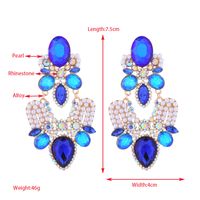 1 Pair Elegant Luxurious Water Droplets Plating Inlay Alloy Rhinestones Pearl Gold Plated Drop Earrings main image 6