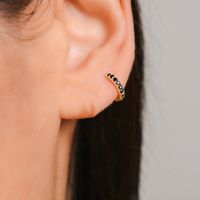 1 Pair Casual Simple Style Round Plating Inlay Copper Zircon Gold Plated Silver Plated Earrings sku image 1