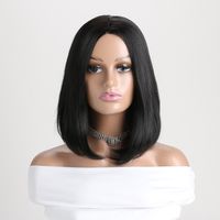 Women's Sweet Light Brown Wine Red Street High Temperature Wire Centre Parting Straight Hair Wig Net sku image 5
