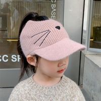 Girl's Cute Basic Cat Embroidery Ivy Cap main image 5