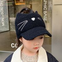 Girl's Cute Basic Cat Embroidery Ivy Cap main image 4