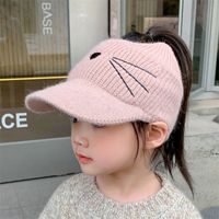 Girl's Cute Basic Cat Embroidery Ivy Cap sku image 2