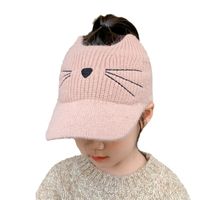 Girl's Cute Basic Cat Embroidery Ivy Cap main image 2