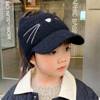 Girl's Cute Basic Cat Embroidery Ivy Cap sku image 4