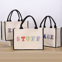 Women's Cute Letter Canvas Shopping Bags main image 1