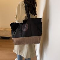 Women's Canvas Letter Color Block Vacation Sports Sewing Thread Square Zipper Shoulder Bag main image 4