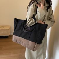 Women's Canvas Letter Color Block Vacation Sports Sewing Thread Square Zipper Shoulder Bag main image 6