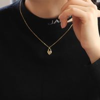 Princess Sweet Heart Shape Copper 18k Gold Plated Shell Zircon Pendant Necklace In Bulk main image 10