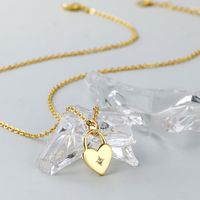 Princess Sweet Heart Shape Copper 18k Gold Plated Shell Zircon Pendant Necklace In Bulk main image 9