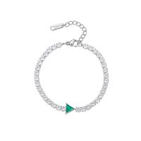 Elegant Simple Style Triangle Water Droplets Heart Shape Stainless Steel Plating Inlay Zircon Bracelets sku image 6