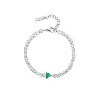 Elegante Estilo Simple Triángulo Gotitas De Agua Forma De Corazón Acero Inoxidable Enchapado Embutido Circón Pulsera sku image 6