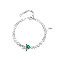 Elegante Estilo Simple Triángulo Gotitas De Agua Forma De Corazón Acero Inoxidable Enchapado Embutido Circón Pulsera sku image 9