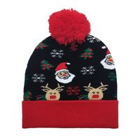 Unisex Cute Retro Christmas Tree Elk Eaveless Wool Cap sku image 4