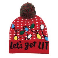 Unisex Cute Retro Christmas Tree Elk Eaveless Wool Cap sku image 1