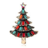 Cute Christmas Tree Alloy Plating Inlay Rhinestones Unisex Brooches sku image 1
