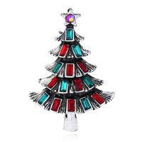 Cute Christmas Tree Alloy Plating Inlay Rhinestones Unisex Brooches main image 4