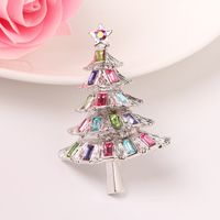 Cute Christmas Tree Alloy Plating Inlay Rhinestones Unisex Brooches main image 1