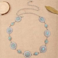 Wholesale Jewelry Ethnic Style Geometric Metal Turquoise Waist Chain sku image 1