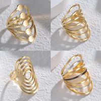 Simple Style Geometric Solid Color Stainless Steel Plating Open Rings main image 1
