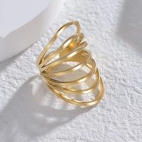 Simple Style Geometric Solid Color Stainless Steel Plating Open Rings main image 3