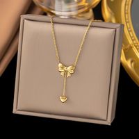 Wholesale Vintage Style Butterfly Titanium Steel Plating 18k Gold Plated Pendant Necklace main image 5
