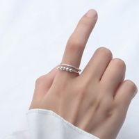 Simple Style Geometric Solid Color Sterling Silver Plating Open Rings main image 3