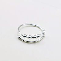 Simple Style Geometric Solid Color Sterling Silver Plating Open Rings sku image 1