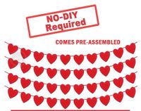 Valentine's Day Cute Heart Shape Nonwoven Wedding Party Banner main image 1