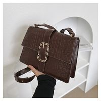 Women's Pu Leather Solid Color Streetwear Square Flip Cover Square Bag sku image 2