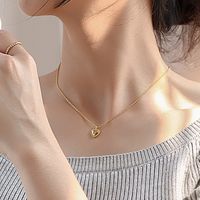 Princess Sweet Heart Shape Copper 18k Gold Plated Shell Zircon Pendant Necklace In Bulk main image 7