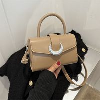 Women's Pu Leather Moon Solid Color Streetwear Square Magnetic Buckle Handbag main image 3