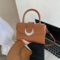Women's Pu Leather Moon Solid Color Streetwear Square Magnetic Buckle Handbag main image 6