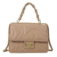 Women's Pu Leather Solid Color Streetwear Square Lock Clasp Handbag sku image 1
